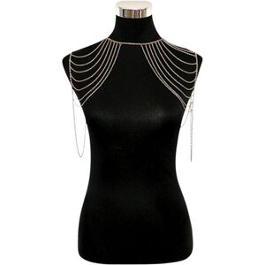 Elegant Gold Chain Shoulder Necklace